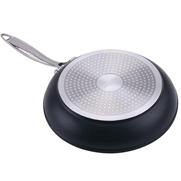 Mueller 10-Inch Non-Stick Fry Pan, No PFOA or APEO, Heavy Duty German Stone Coating Cookware, Aluminum Body, EverCool Stainless Steel Handle, Black