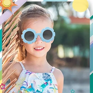 Stylish Kids Flower Sunglasses for Summer Fun