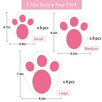 Tifeson Easter Decorations Set Include 24 PCS Easter Bunny Paw Print Floor Stickers, 36 PCS Easter Window Stickers - Rabbit Footprint, Egg, Bunny, Chick Decals for Home Office Kids School