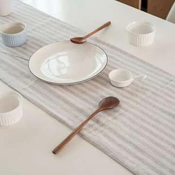 ColorBird Striped Tassel Table Runner for Elegant Dining