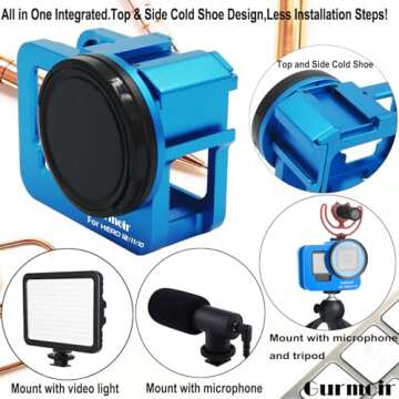 Gurmoir Aluminum Case for GoPro Hero 12/11/10/9