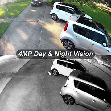 Anpviz 4MP PoE IP Turret Camera with Microphone/Audio, IP Security Camera Outdoor Indoor, Motion Det...