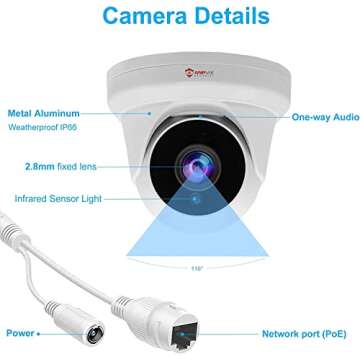 Anpviz 4MP PoE IP Turret Camera with Microphone/Audio, IP Security Camera Outdoor Indoor, Motion Detection, Waterproof IP66, 108° Wide Angle 2.8mm Lens, 24/7 Recording, NDAA Compliant (U Series)