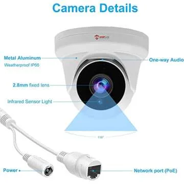 Anpviz 4MP PoE IP Turret Camera with Microphone/Audio, IP Security Camera Outdoor Indoor, Motion Detection, Waterproof IP66, 108° Wide Angle 2.8mm Lens, 24/7 Recording, NDAA Compliant (U Series)