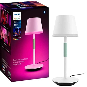 Philips Hue 1-Pack Go Portable Table Lamp for Indoor & Outdoor Use, White and Color Ambiance, Compat...