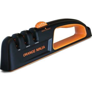 Orange Ninja Knife Sharpener with 5 Adjustable Angles