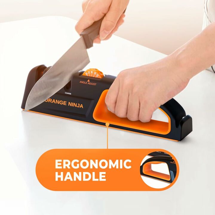 Orange Ninja Knife Sharpener with 5 Adjustable Angles