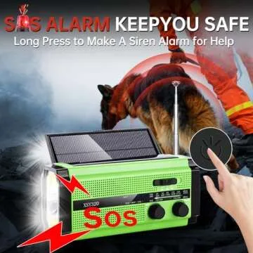 AIVICA 5000mAh/18500mWh Emergency Hand Crank Radio with 2 Solar Panels,Portable AM FM NOAA Weather Radio,Rechargeable Battery Powered Radio,USB Charger,SOS,Flashlight,Reading Lamp for Home Outdoor