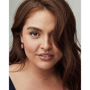 Kendra Scott Lee Drop Earrings for Women, Rose Gold-Plated, Fashion Jewelry, 0.63 in L x 0.38 in W