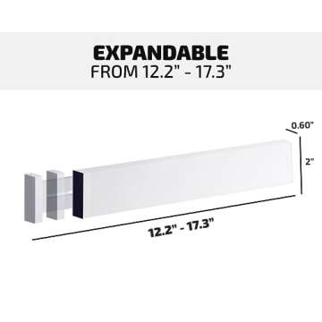 4 Pack Drawer Dividers Bamboo 2.6" High, 12.5"-17" Adjustable Drawer Organizers for Clothes, Expandable Dresser Separators in Bedroom/Bathroom/Kitchen/Office Organization and Storage (White)