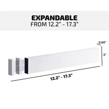 4 Pack Drawer Dividers Bamboo 2.6" High, 12.5"-17" Adjustable Drawer Organizers for Clothes, Expandable Dresser Separators in Bedroom/Bathroom/Kitchen/Office Organization and Storage (White)