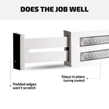 4 Pack Drawer Dividers Bamboo 2.6" High, 12.5"-17" Adjustable Drawer Organizers for Clothes, Expandable Dresser Separators in Bedroom/Bathroom/Kitchen/Office Organization and Storage (White)