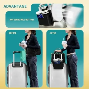 Tuegher Travel Luggage Cup Holder for Hands-Free Convenience