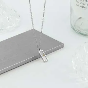 Haoze Miscarriage Gifts for Mothers Forget Me Not Seed Necklace Loss Grief Sympathy Gift Loss Memorial Gifts Jewelry (Miscarriage Necklace-Rectangle-Silver)
