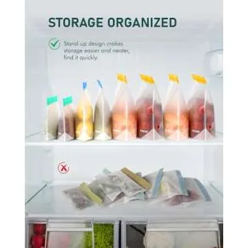 IDEATECH Freezer Bags - Reusable, Dishwasher Safe, Leakproof