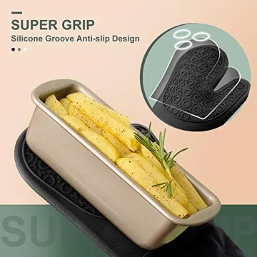Sungwoo Extra Long Silicone Oven Mitts for Cooking and Grilling