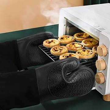 Sungwoo Extra Long Silicone Oven Mitts for Cooking and Grilling