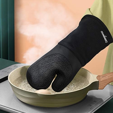 Sungwoo Extra Long Silicone Oven Mitts for Cooking and Grilling