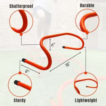 Direct agility Speed Training Hurdles- 6-Pack Agility Training Hurdles- Sports Practice Equipment for Athletes, Soccer, Basketball, Orange