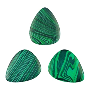 Handcrafted Green Malachite Stone Guitar or Bass Pick - 3.0 mm Ultra Heavy Gauge - 351 Shape - Speci...