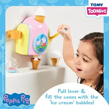 Toomies Peppa Pig Bubble Ice Cream Maker Bubble Bath Toy - Toddler Bath Toys Bubble Maker - Peppa Pig Toy with Foam-Producing Pump Action - Ages 18 Months and Up