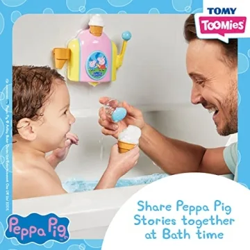 Toomies Peppa Pig Bubble Ice Cream Maker Bubble Bath Toy - Toddler Bath Toys Bubble Maker - Peppa Pig Toy with Foam-Producing Pump Action - Ages 18 Months and Up