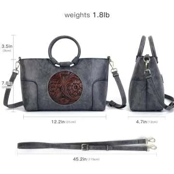 Vintage Embossed PU Handbag for Women - Stylish Crossbody Purse