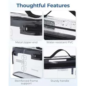 BAGSMART TSA Approved Toiletry Bag, 3 Pack Clear Makeup Cosmetic Bag Organizer, Quart Size Travel Bag for Toiletries, Carry-on Travel Accessories Essentials, Black-3pcs