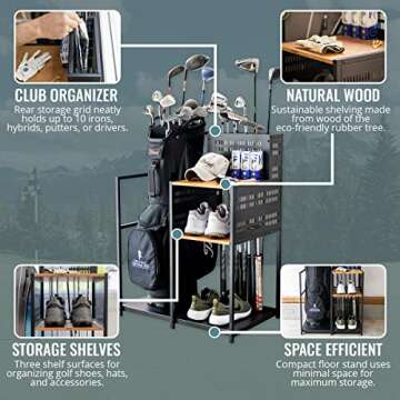 Teal Triangle Golf Club Organizer for Efficient Storage