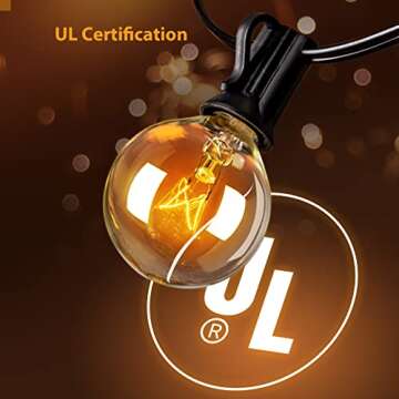 addlon Waterproof 48 FT Outdoor String Lights, Dimmable G40 Bulbs