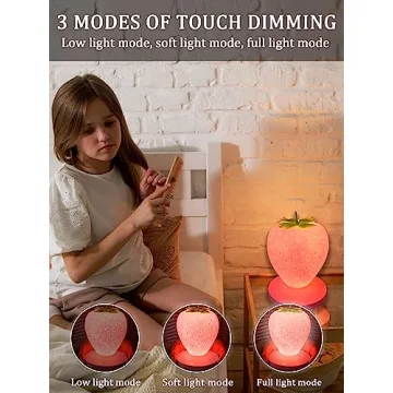 WLHONG Strawberry Night Light - Rechargeable Cute Room Decor