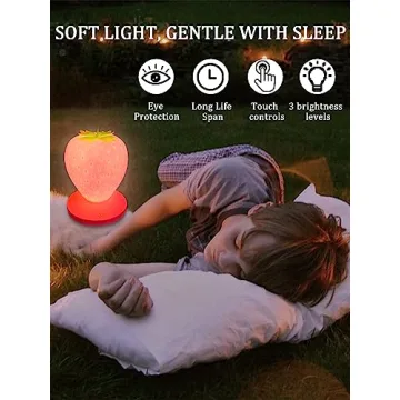 WLHONG Strawberry Night Light - Rechargeable Cute Room Decor