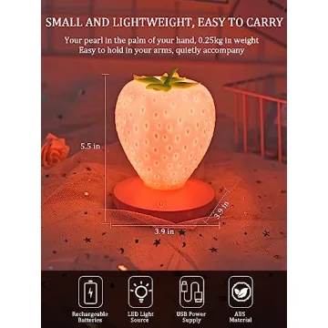 WLHONG Strawberry Night Light - Rechargeable Cute Room Decor
