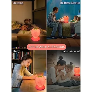 WLHONG Strawberry Night Light - Rechargeable Cute Room Decor