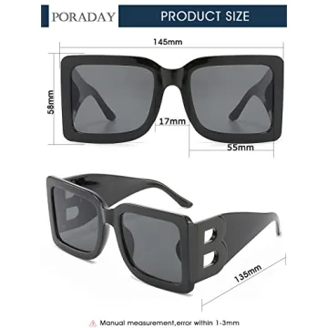 Trendy PORADAY Square Sunglasses for All Occasions