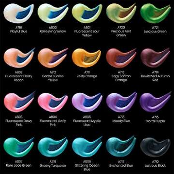 ARTEZA Iridescent Acrylic Paint Set - 20 Vibrant Colors