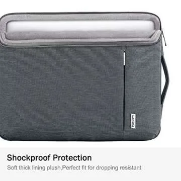 LANDICI 360° Protective Laptop Sleeve 15.6 Inch for MacBook Pro 16 M2/M1,MacBook Air 15,Computer Bag Carrying Case for 15-16 Inch HP Dell Asus Lenovo Notebook, Slim, Shockproof, Waterproof, Grey