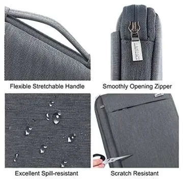 LANDICI 360° Protective Laptop Sleeve 15.6 Inch for MacBook Pro 16 M2/M1,MacBook Air 15,Computer Bag Carrying Case for 15-16 Inch HP Dell Asus Lenovo Notebook, Slim, Shockproof, Waterproof, Grey