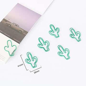 Large Paper Clips 30pcs Cute Cactus Shaped Paper Clip Bookmark Office School Stationery Supplies Marking Clips