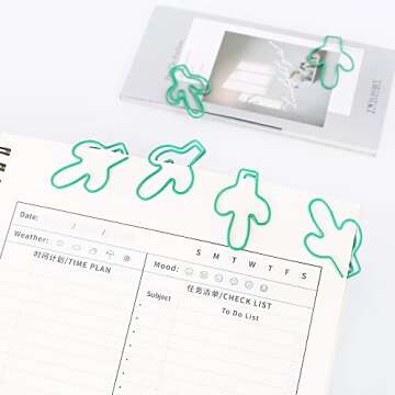Large Paper Clips 30pcs Cute Cactus Shaped Paper Clip Bookmark Office School Stationery Supplies Marking Clips