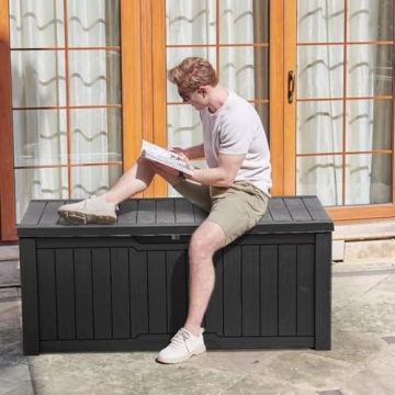 YITAHOME 120 Gallon Outdoor Storage Deck Box for Garden