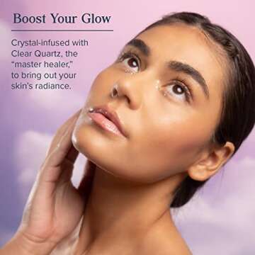 HERITAGE STORE Aura Glow Face Moisturizer for Dry Combination Skin - Gel Facial Moisturizer Brightens, Firms Skins Appearance, Adds Radiance w/Bakuchiol, Clear Quartz, Vegan, 60-Day Guarantee, 1.9oz