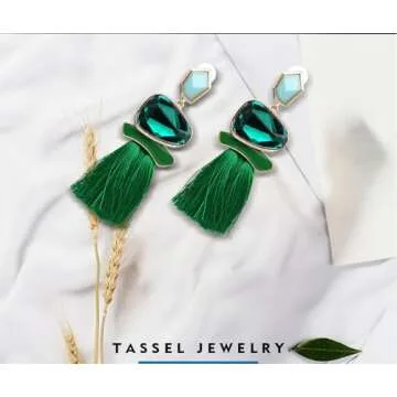 Vintage Drop Dangle Earrings Boho Statement National Style Tassel Earring Rhinestone Rectangle Long Earrings for Women