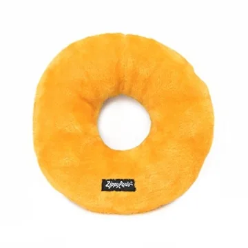 ZippyPaws - Jumbo Donutz - Strawberry - Interactive Pet Donut Toys for Dogs with Embroidered Sprinkles, Soft, No Stuffing, Durable Large Breed Dog & Puppy Toys with Squeaker