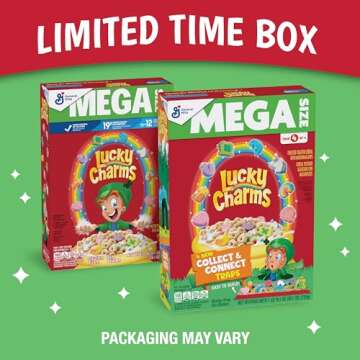 Lucky Charms Cereal with Marshmallows | Mega Size Box, 26.1 oz for St. Patrick's Day Fun