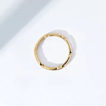 Elegant Gold Plated Chain Link Band Ring - Size 7