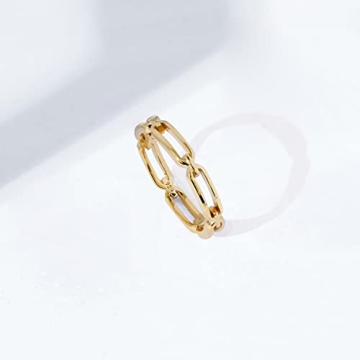 Elegant Gold Plated Chain Link Band Ring - Size 7