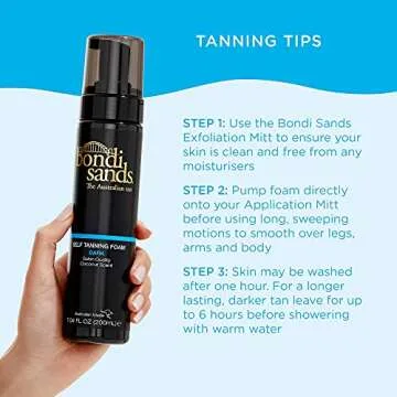Bondi Sands Dark Self Tanning Foam with Mitt for Flawless Tan