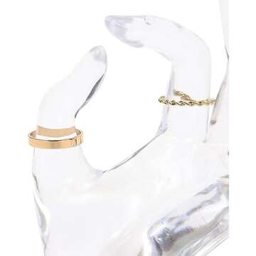 Juvale Clear Hand Shaped Transparent Ring Holder Stand for Jewelry Display, Ring Display, and Jewelry Holder - 6.3 Inches