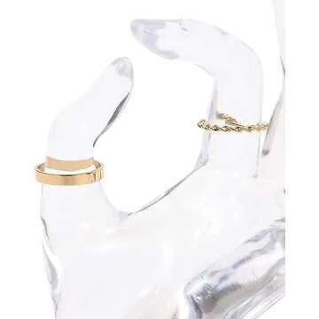 Juvale Clear Hand Shaped Transparent Ring Holder Stand for Jewelry Display, Ring Display, and Jewelry Holder - 6.3 Inches